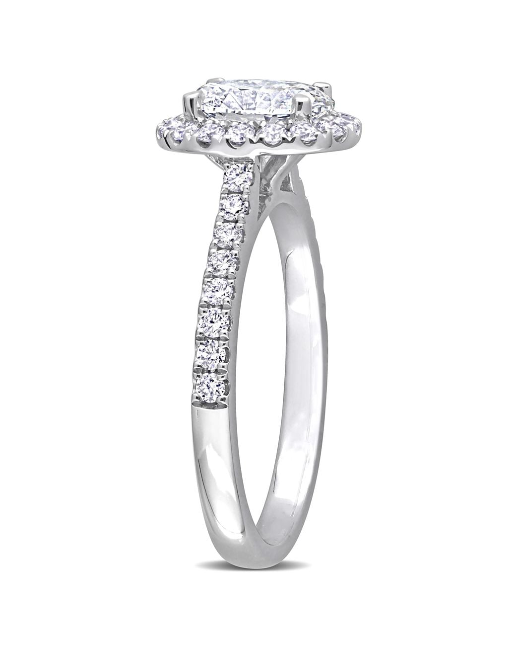 Created Forever Metallic 1 1/2 Ct Tw Oval & Round Lab Created Diamond Halo Engagement Ring for men
