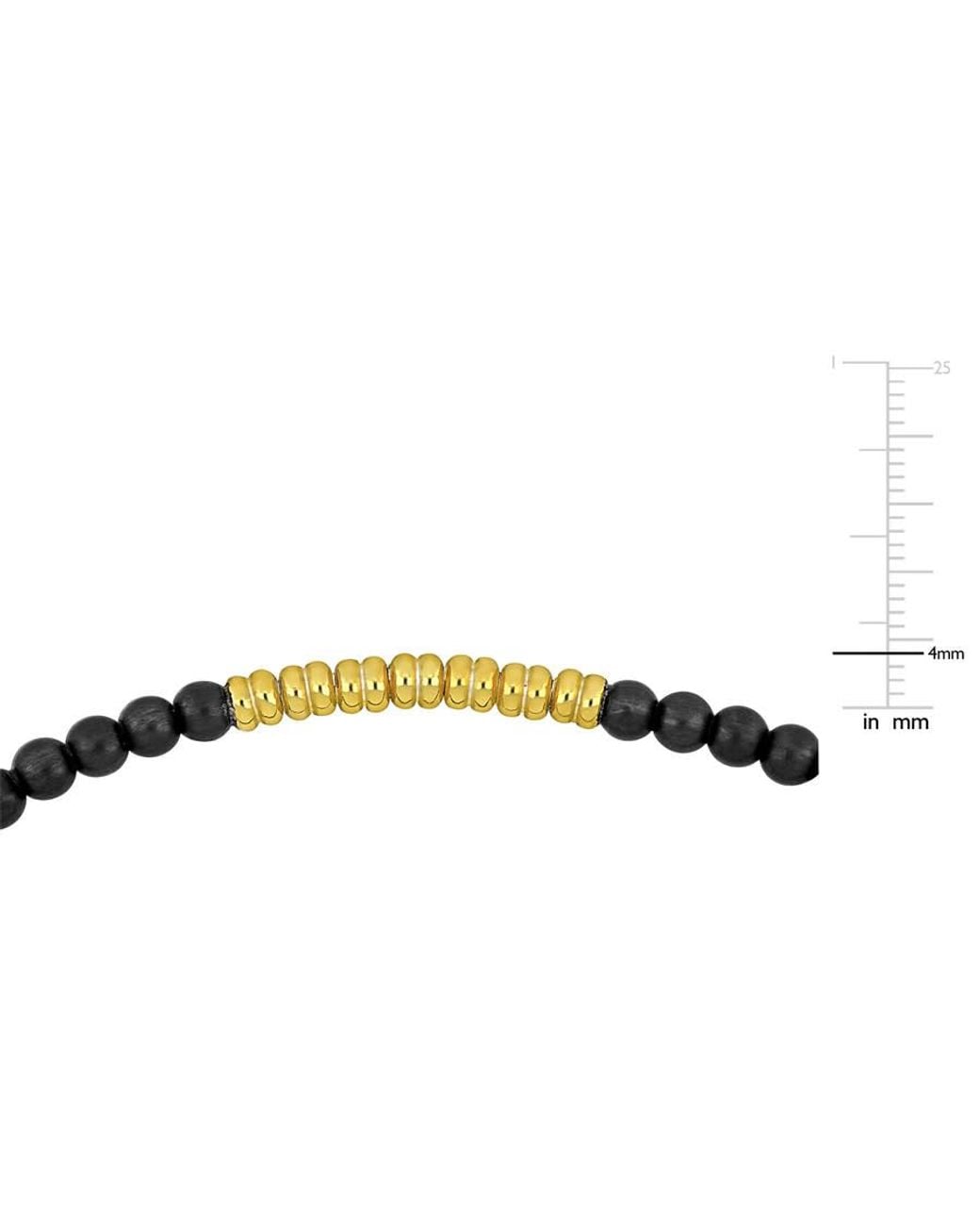 Amour Yellow 4Mm Titanium Spring Bead Elastic Plated Sterling Bracelet