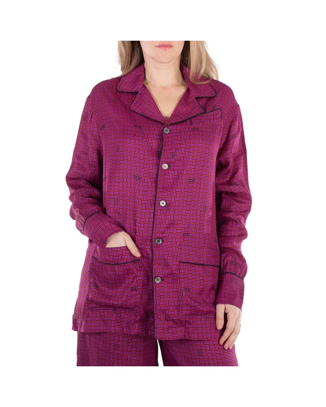 KENZO Purple Graphic-Print Long Sleeve Shirt, Brand Size 40 (Us