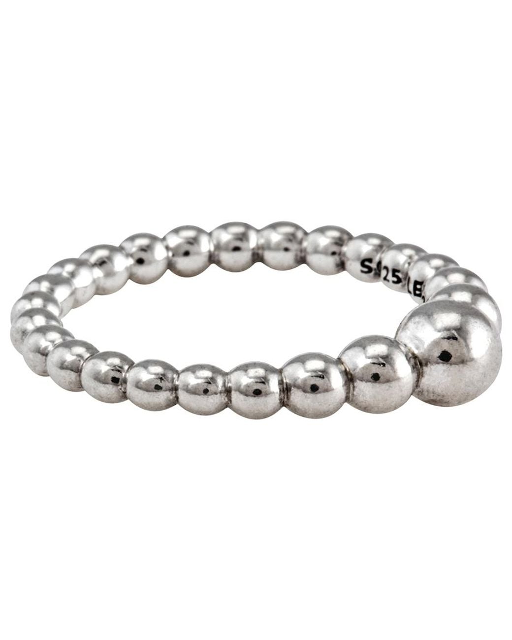 Pandora Metallic Sterling String Of Beads Ring Us 6) for men