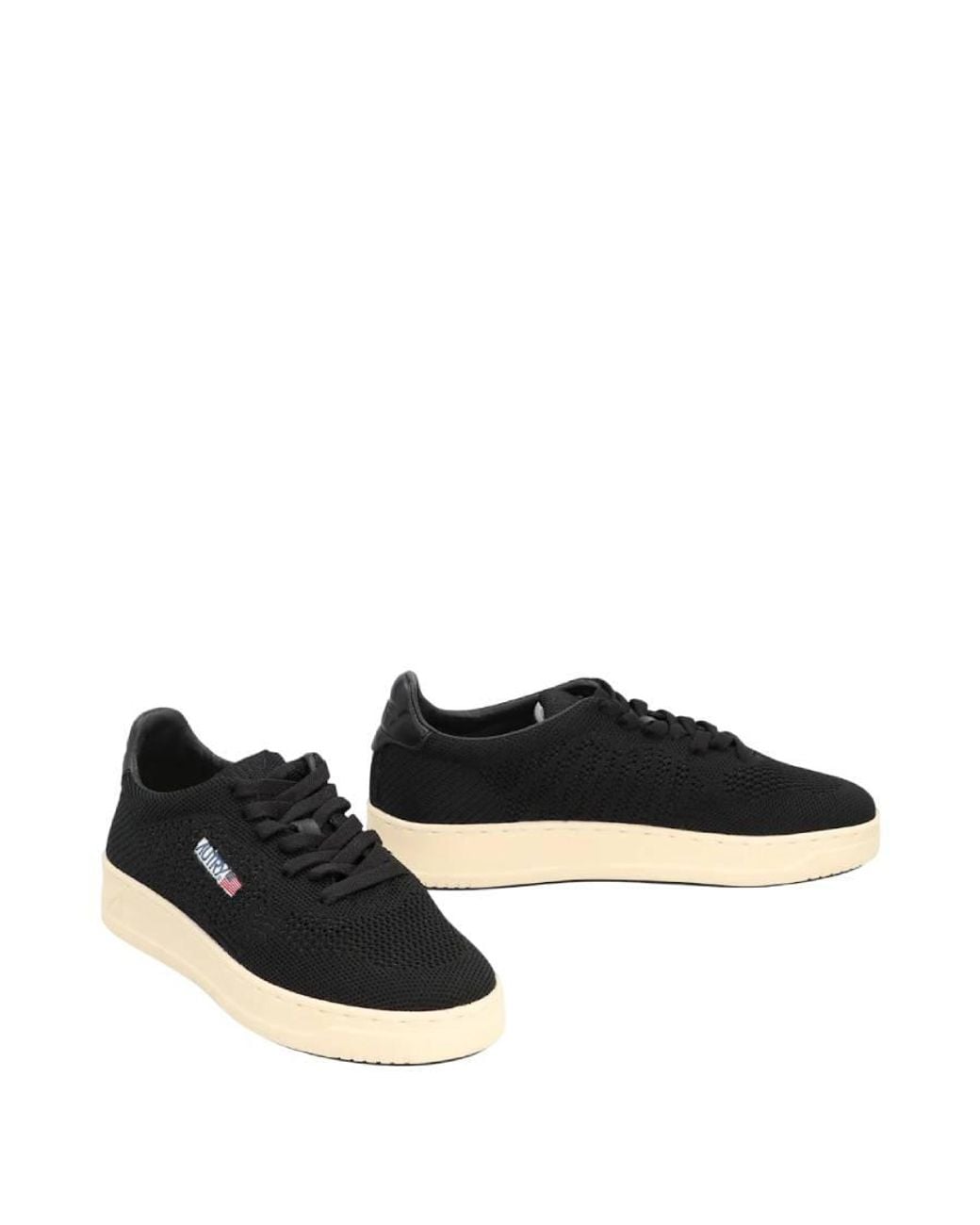 Autry Black Medalist Easeknit Low-Top Sneakers Fabric Trainers