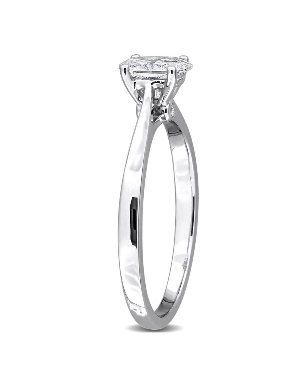 Created Forever Metallic 1/2Ct Tw Oval-Cut Lab-Grown Diamond Solitaire Engagement Ring With Side Accents for men