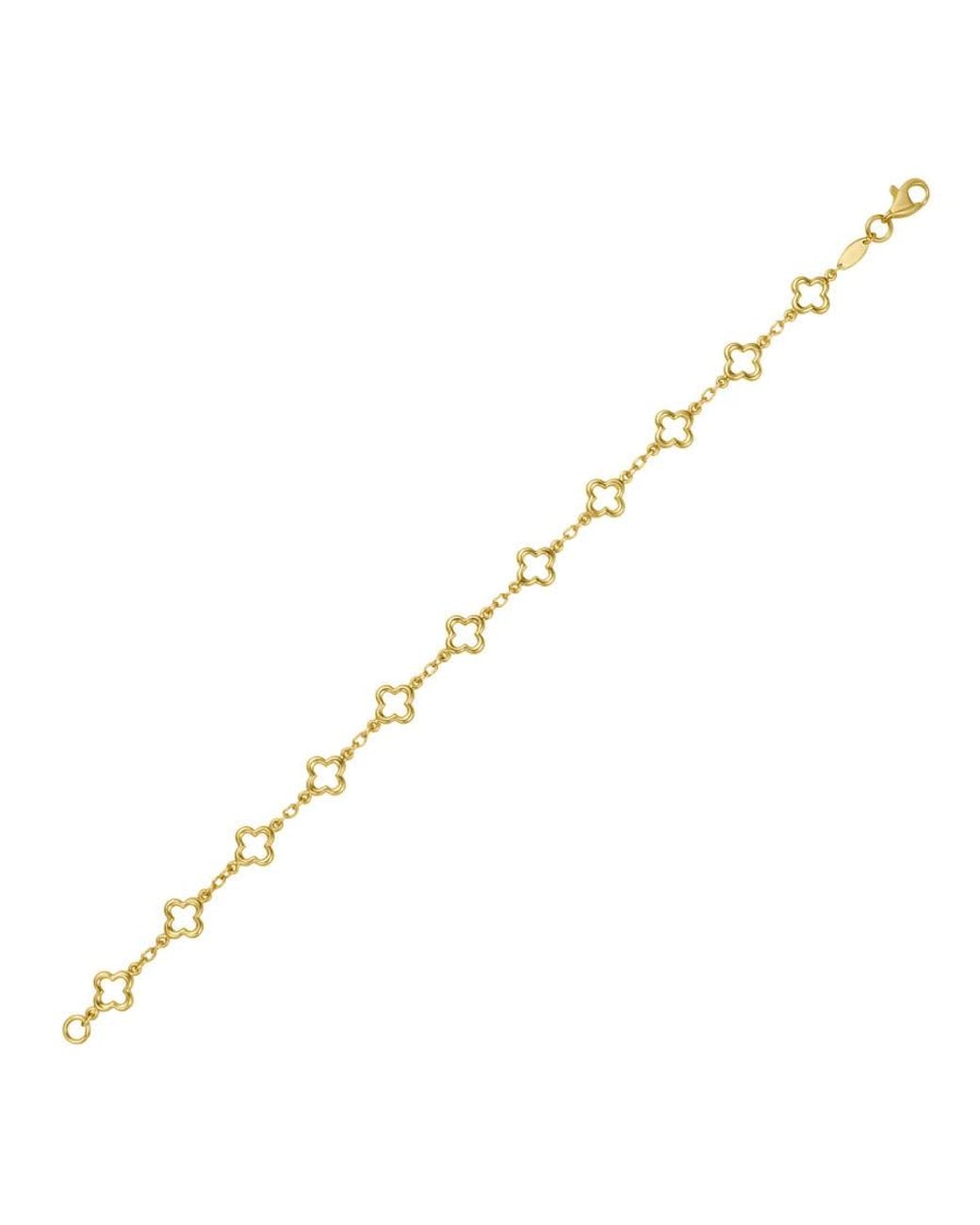 Kylie Harper Metallic Ladies 14K Fashion Clover Link Bracelet for men