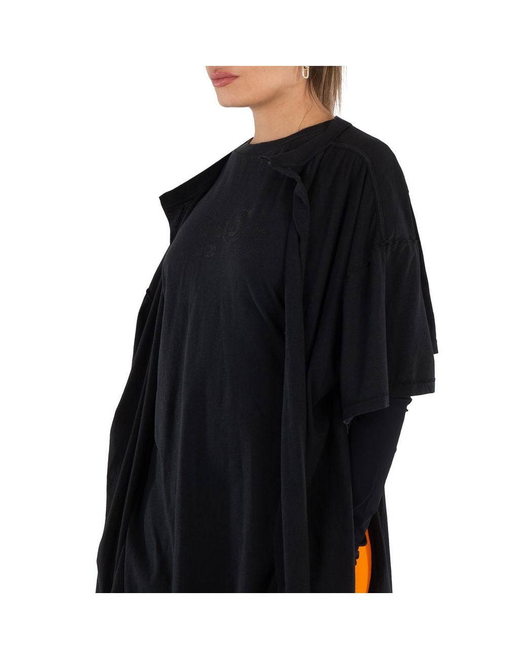 MM6 by Maison Margiela Black Ladies Numbers-Print Cotton Playsuit