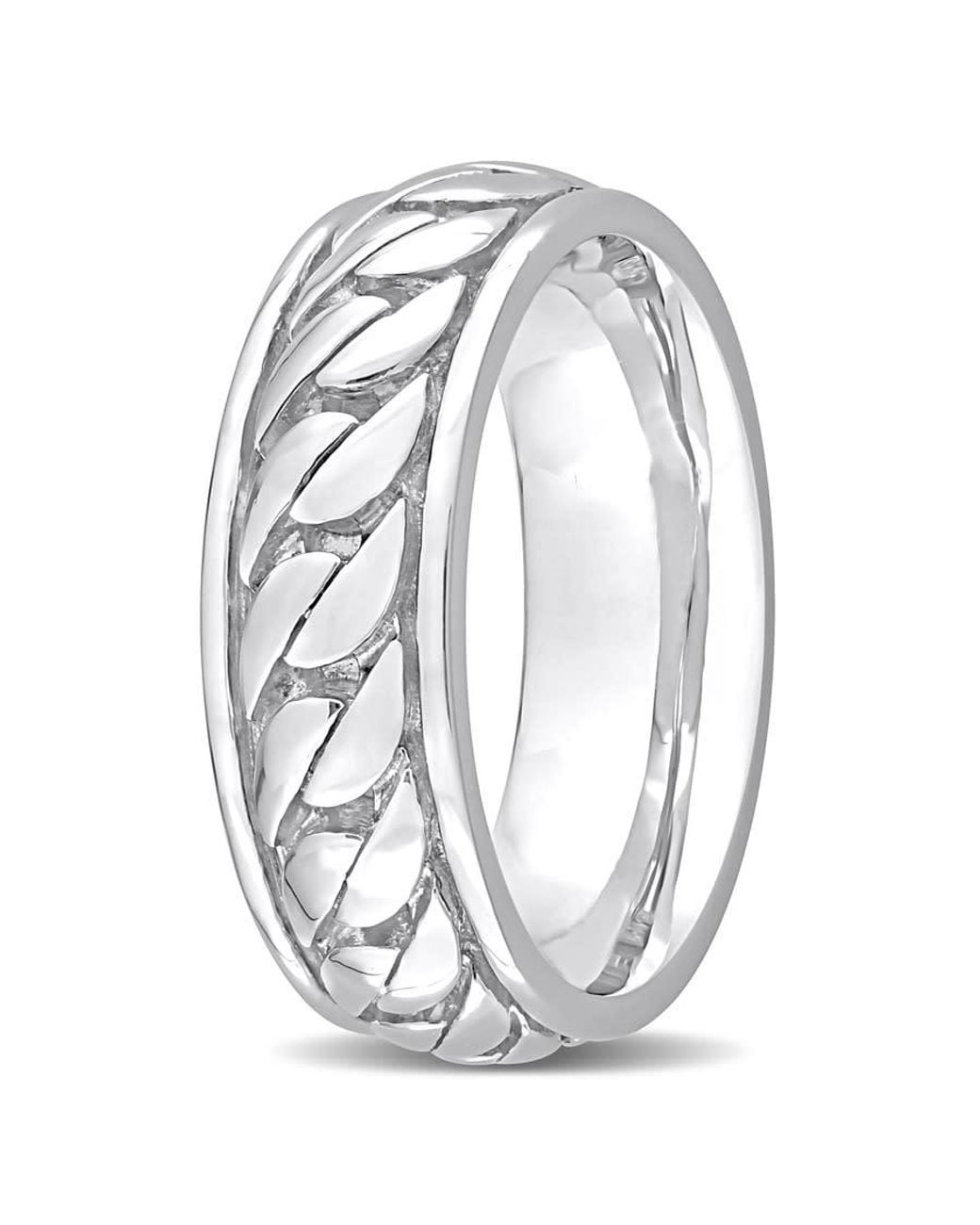 Amour Metallic Ribbed Design Ring for men