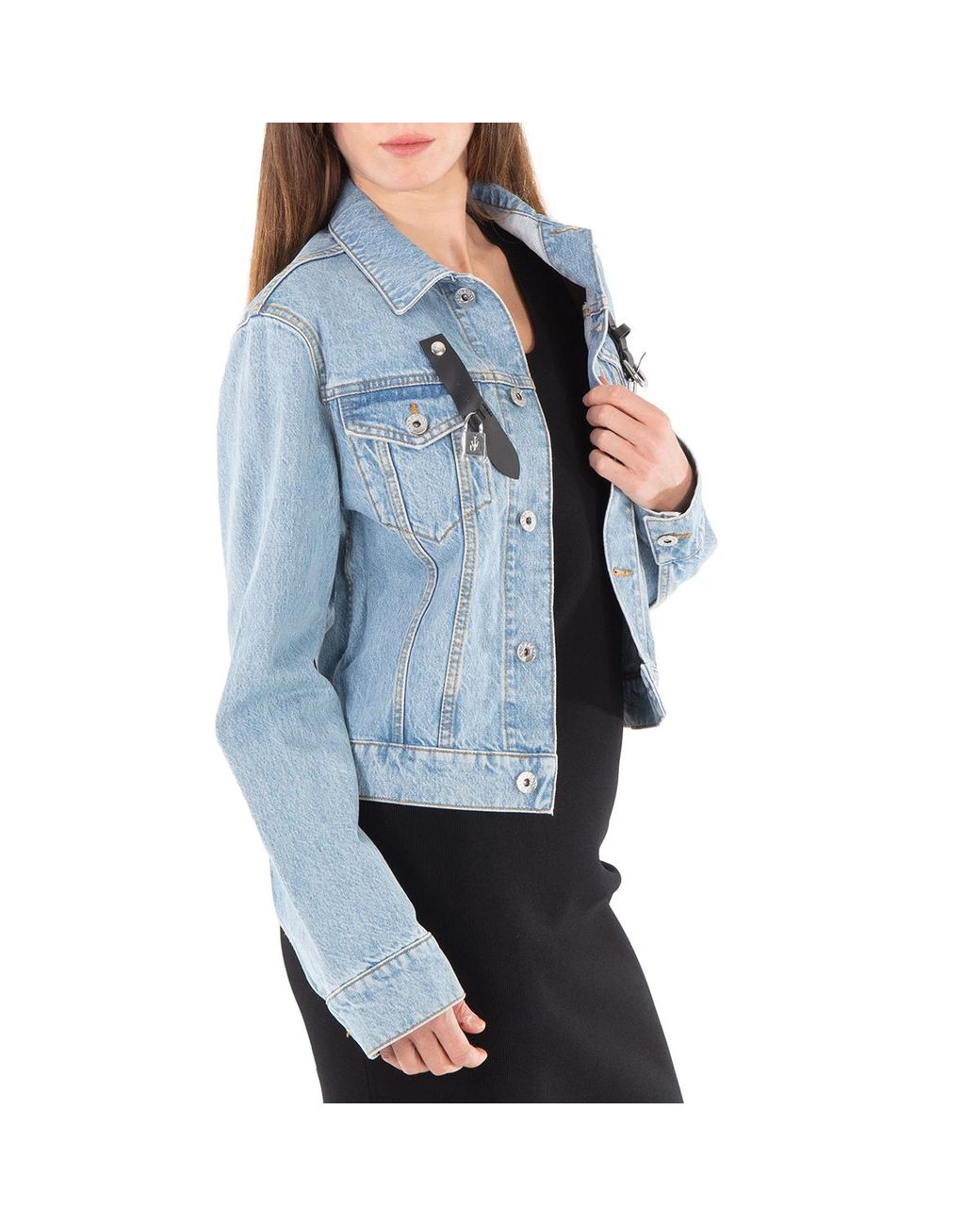 J.W. Anderson Blue Padlock Strap Trucker Denim Jacket