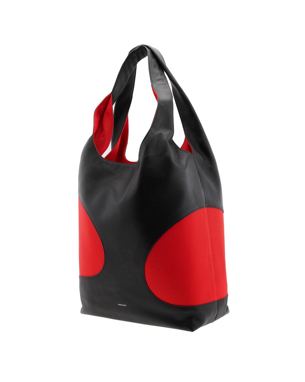 Ferragamo Red Cut Out-Detail Leather Tote Bag