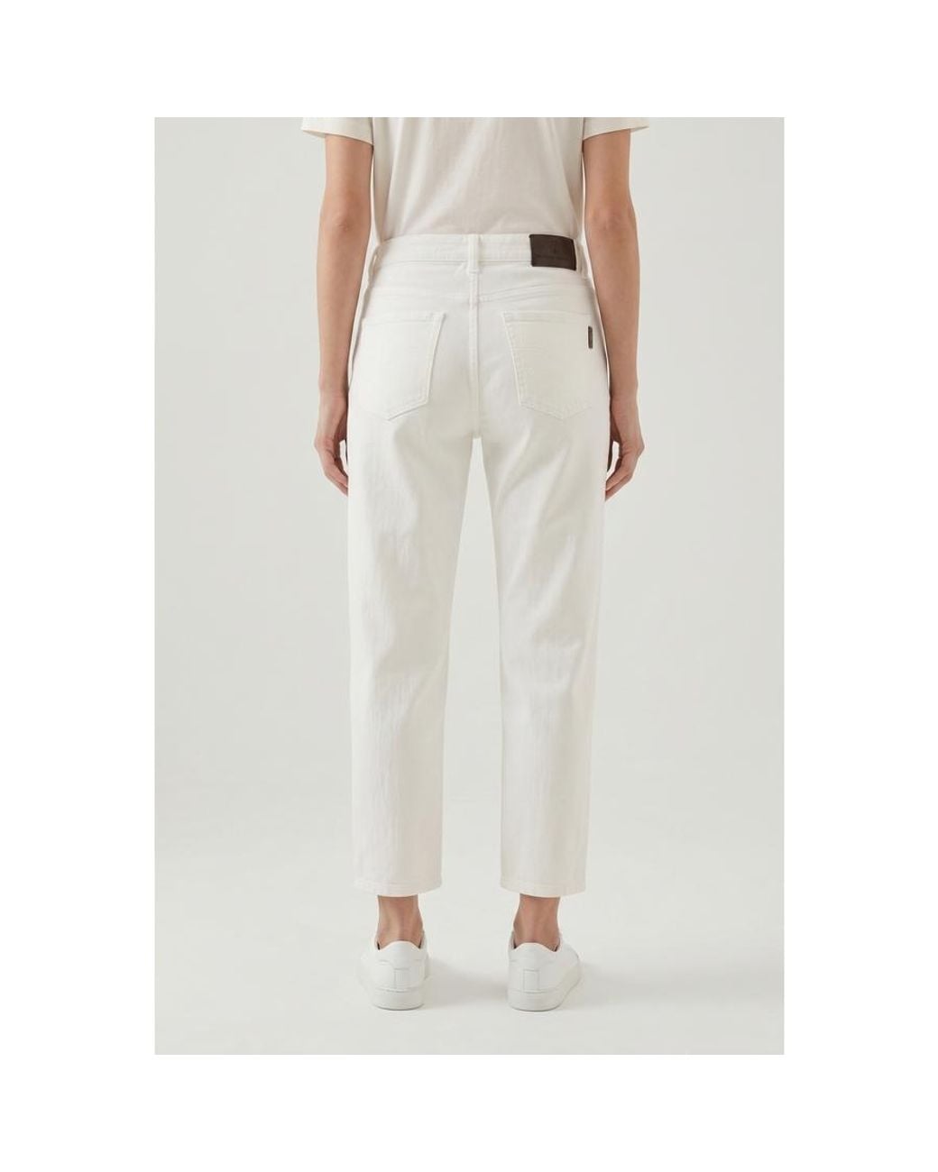 Brunello Cucinelli White Off Straight Cotton Trousers, Brand Size 40 (Us for men