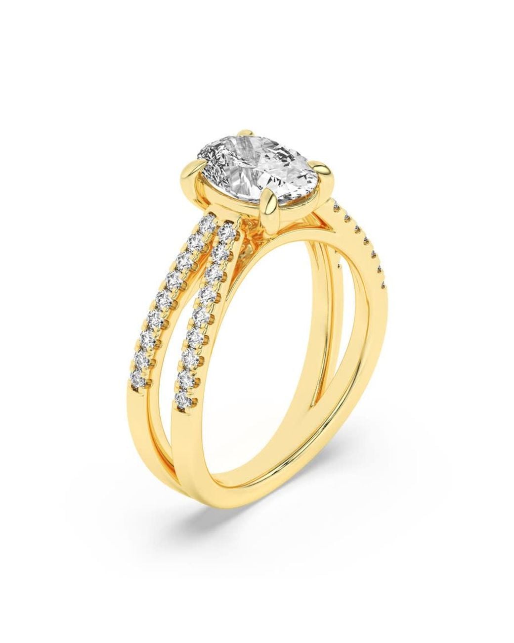 Mure And Co Metallic 2Ctw Oval Shaped Lab Grown Diamond (F/Vs) Cross Shank Accented Engagement Ring for men