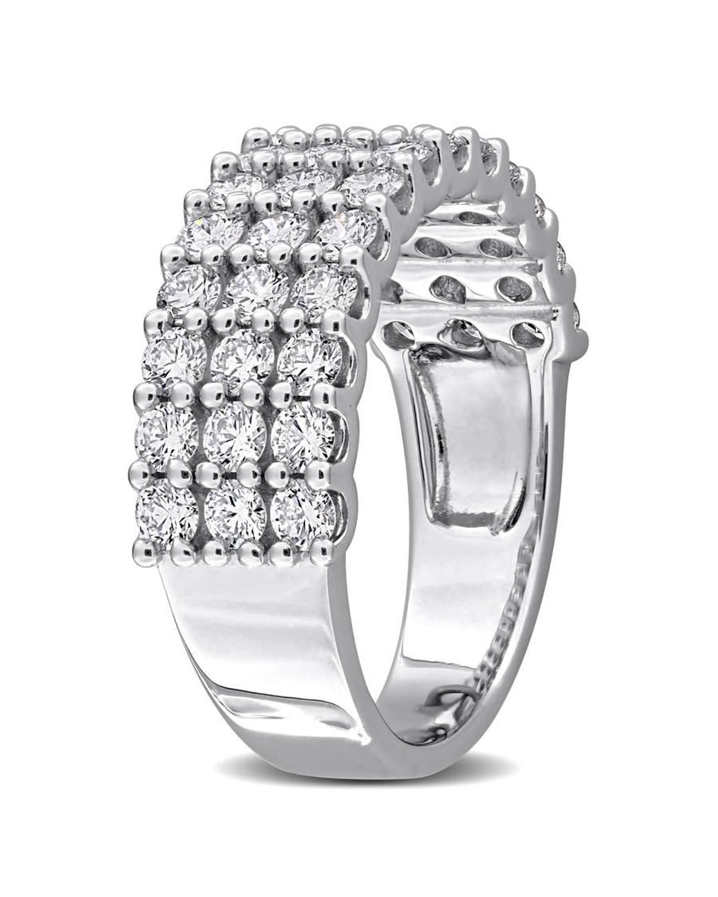Created Forever Metallic 1 3/4Ct Tw Lab Grown Diamond Triple Row Ring for men