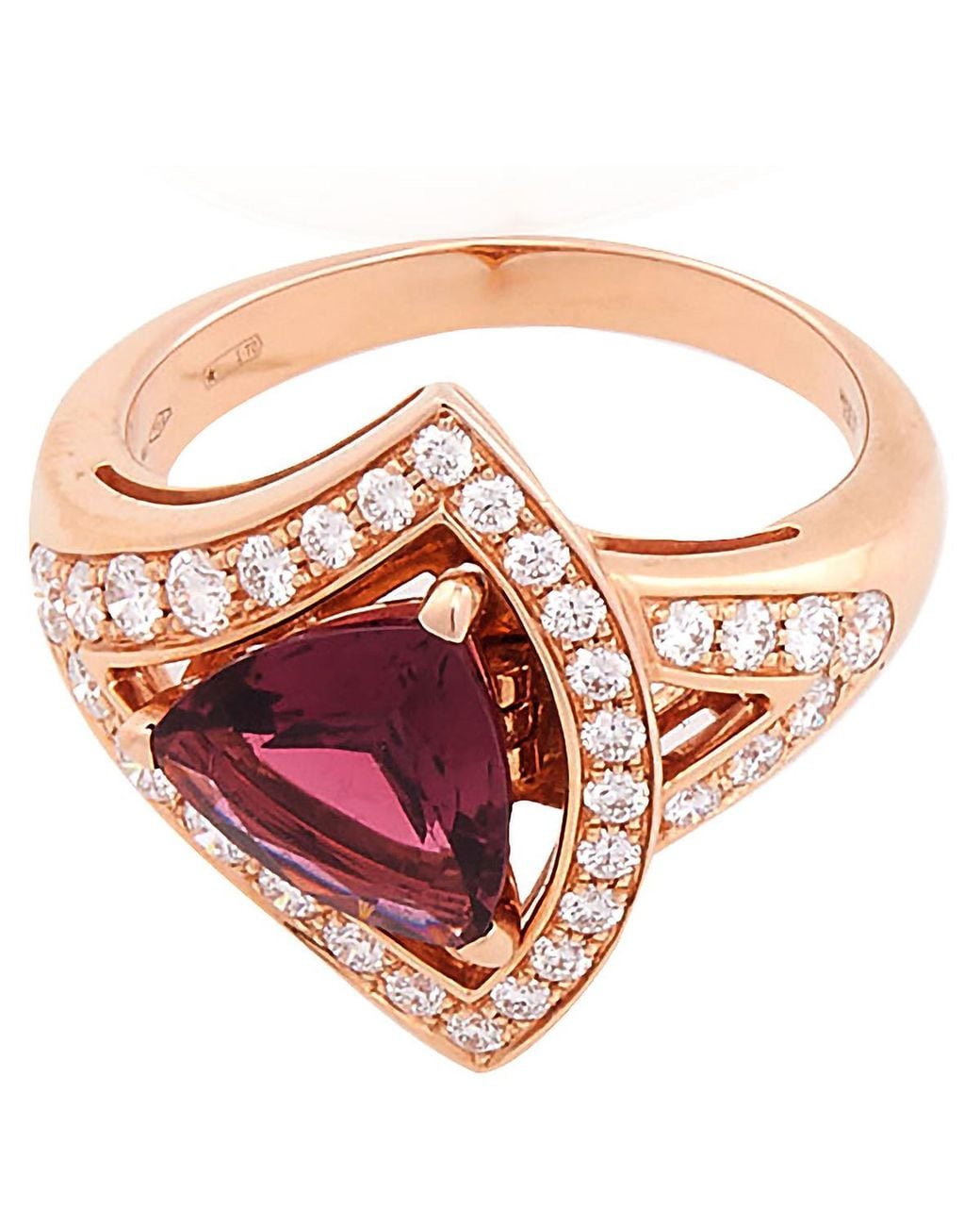 BVLGARI Pink Divas Dream Openwork 18 Kt Rose Ring, Size 56 for men