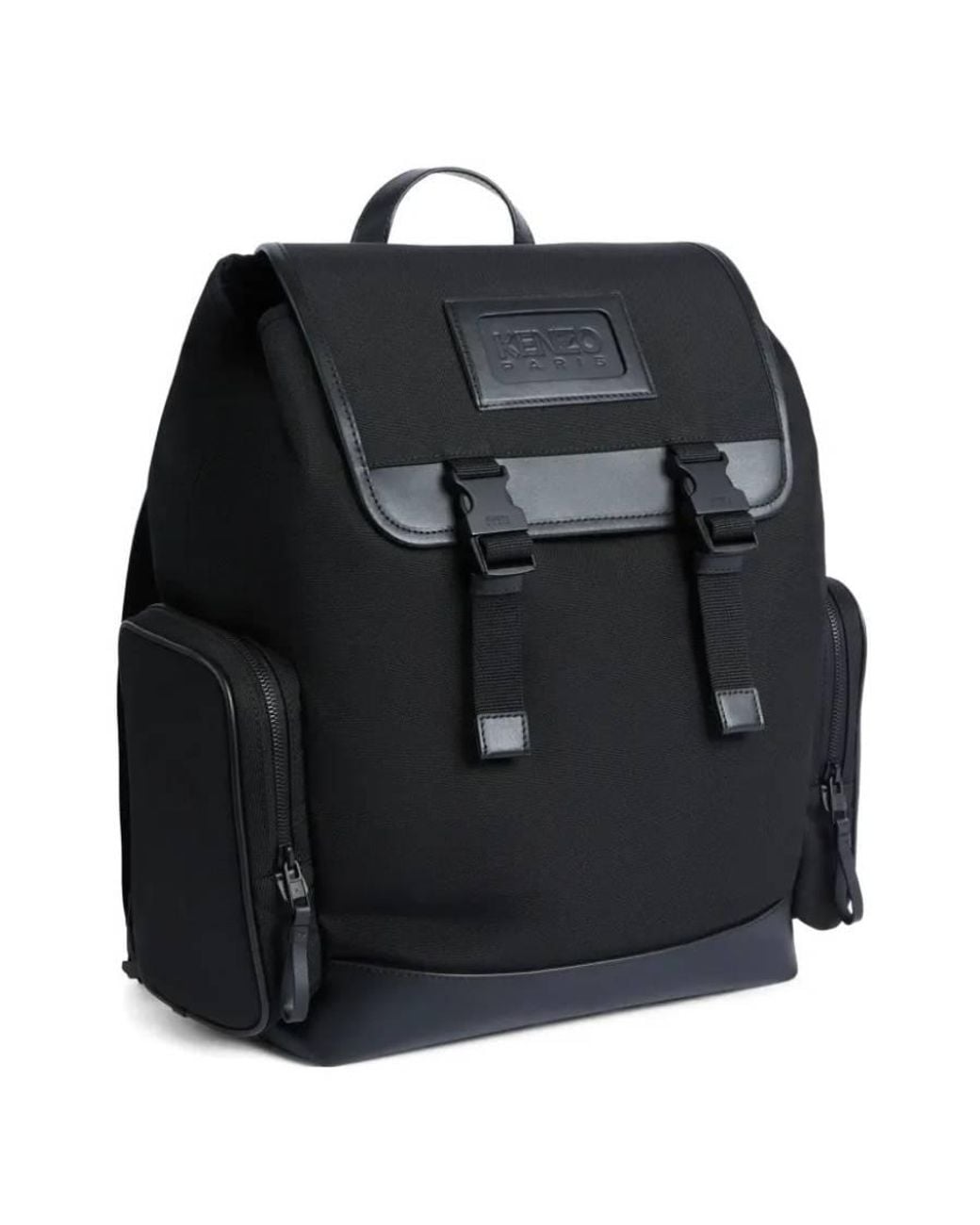 KENZO Black Kommuter Flap Backpack for men