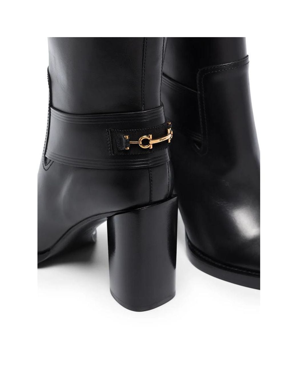 Ferragamo Black Gancio Horsebit 85Mm Boots