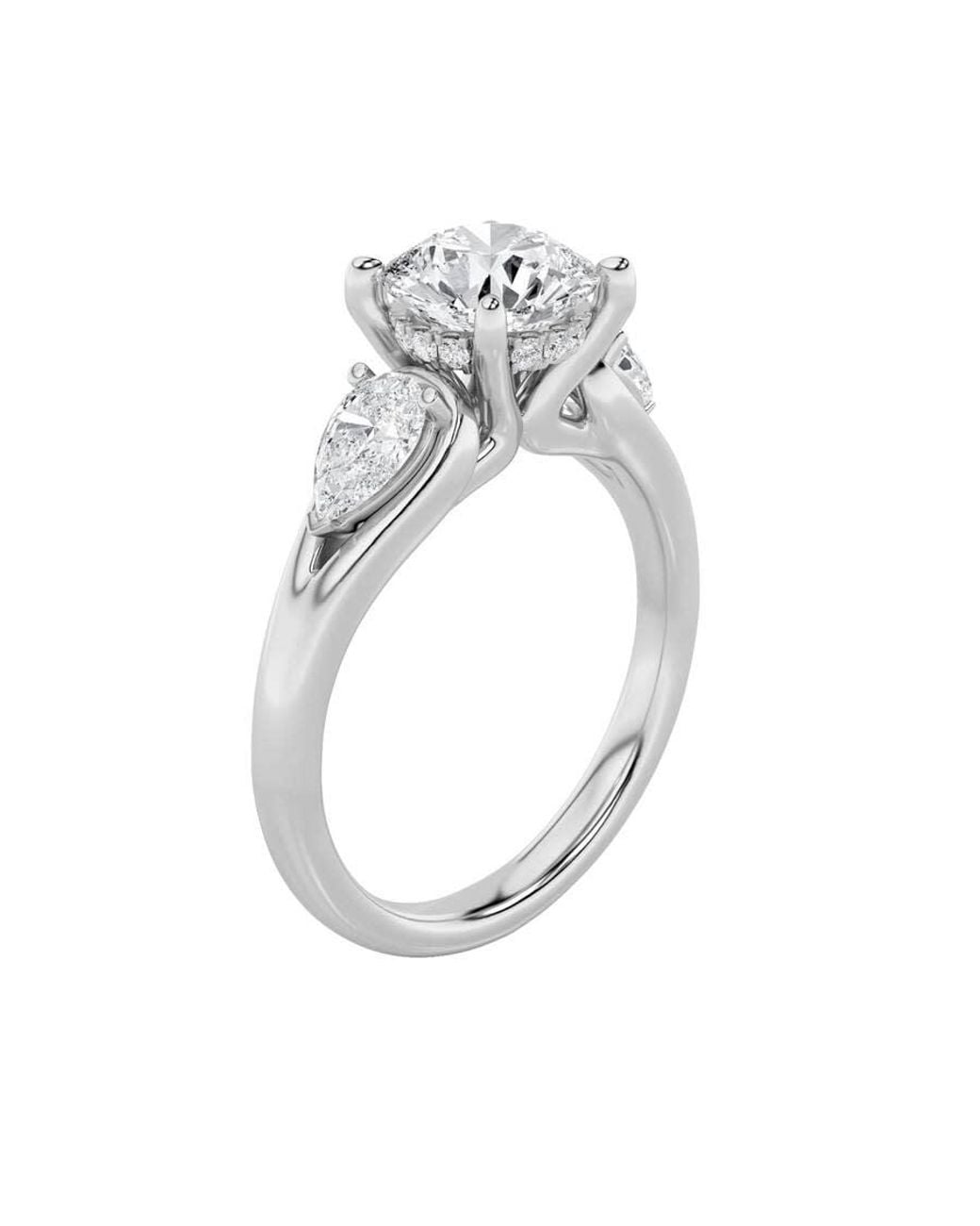 Mure And Co Metallic 2Ctw Round Shaped Lab Grown Diamond (F/Vs) Accented Three Stone Ring for men