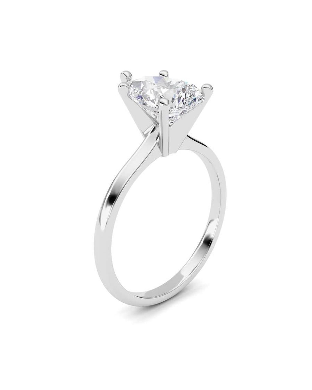 Mure And Co White 2Ctw Pear Shaped Lab Grown Diamond Classic Solitaire Ring for men
