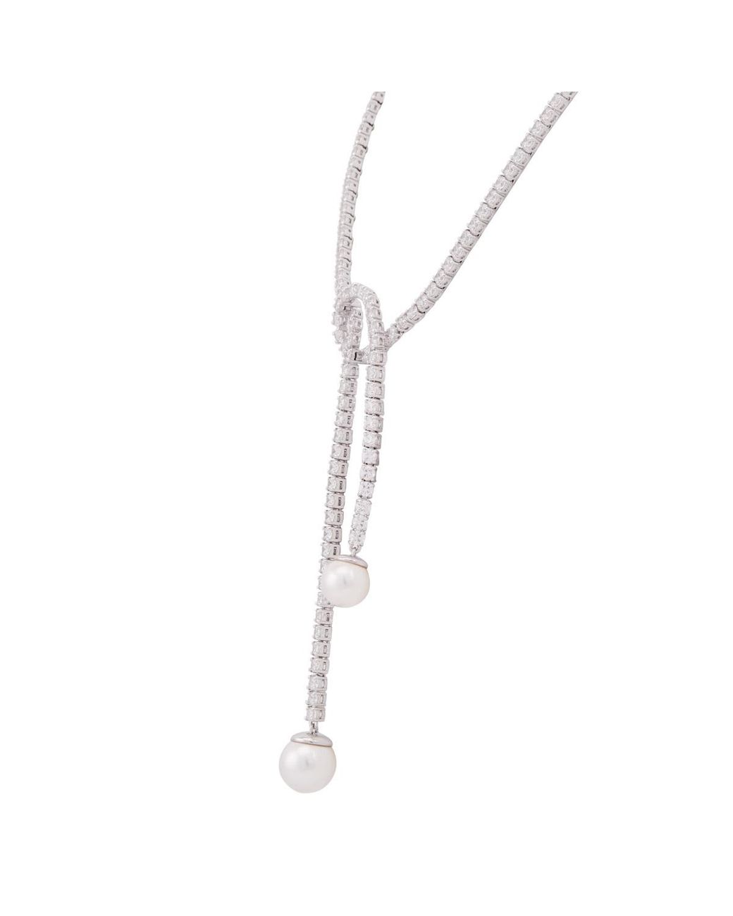 Swarovski Metallic Matrix Necklace Pearl Rhodium Shiny