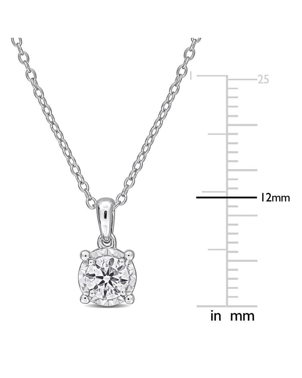 Created Forever Metallic 1/2 Ct Tw Lab-Grown Diamond Solitaire Pendant With Chain for men