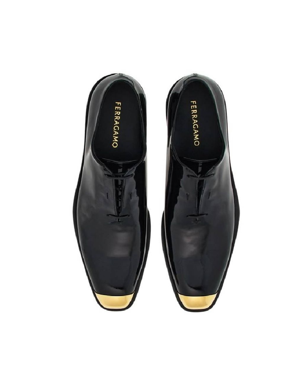 Ferragamo Blue Metal Tip Detail Leather Oxfords for men