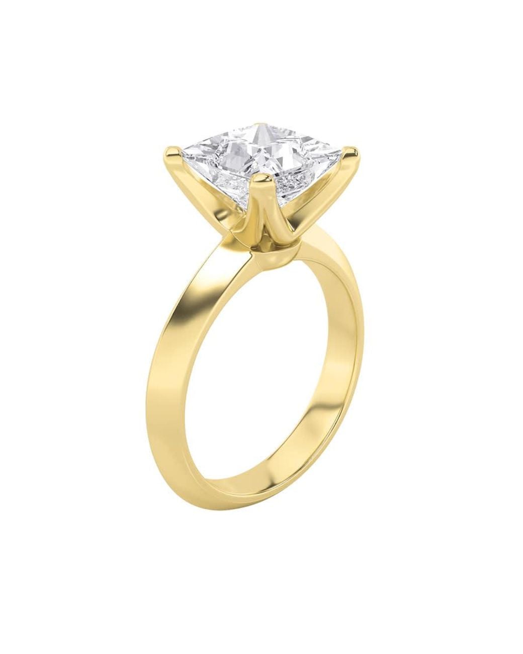 Mure And Co Metallic 1Ctw Princess Shaped Lab Grown Diamond (F/Vs) Knife Edge Shank Solitaire Engagement Ring for men