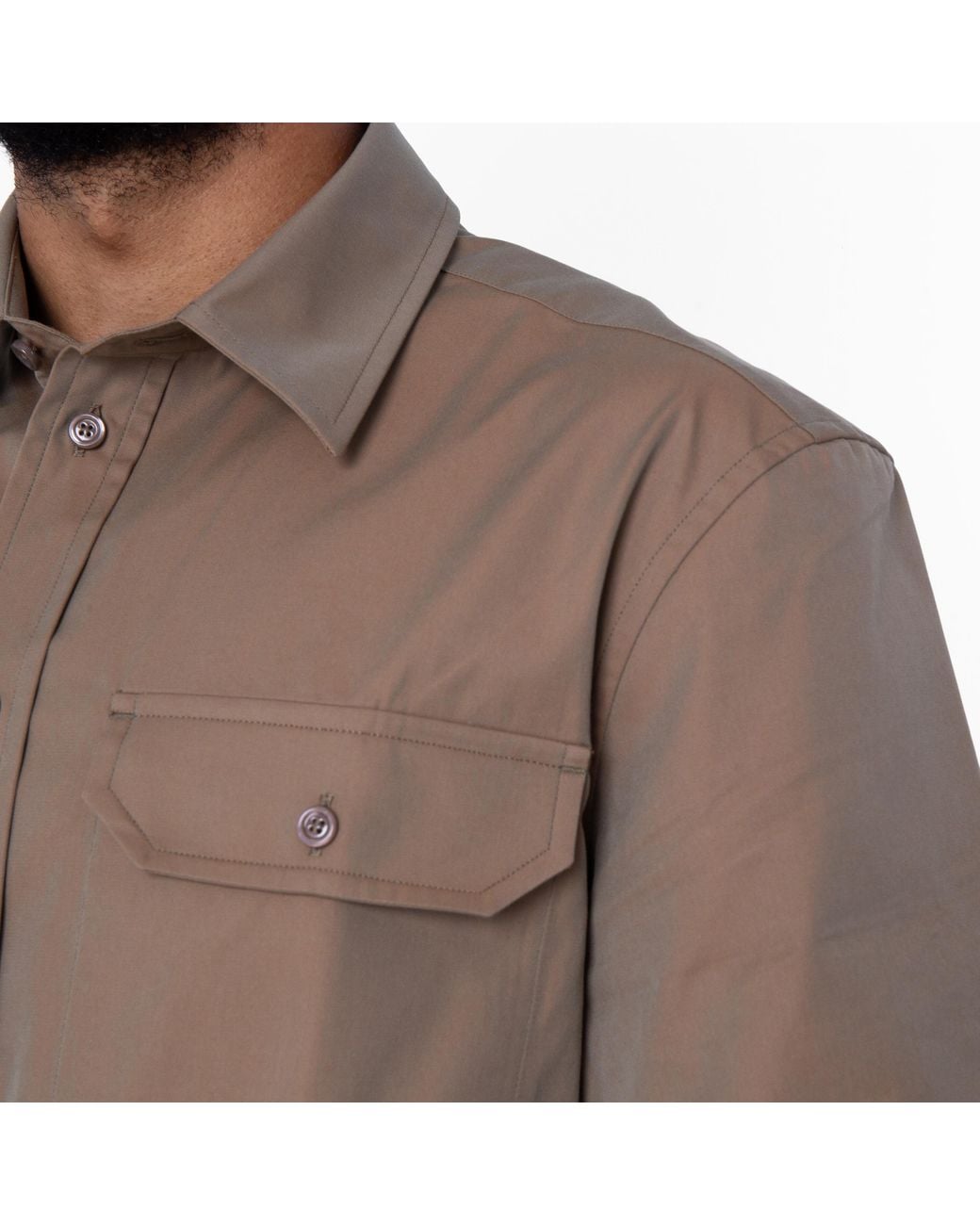 Burberry Brown Equestrian Knight Motif Cotton Poplin Shirt for men