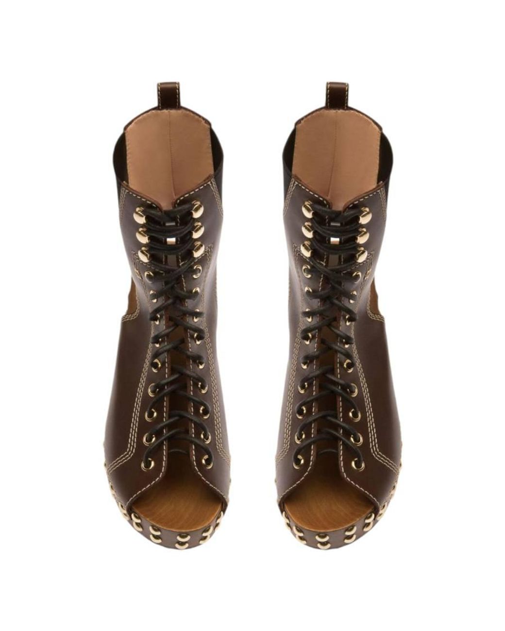 Bally Brown Elena Studded Leather Sandals, Brand Size 37 Us