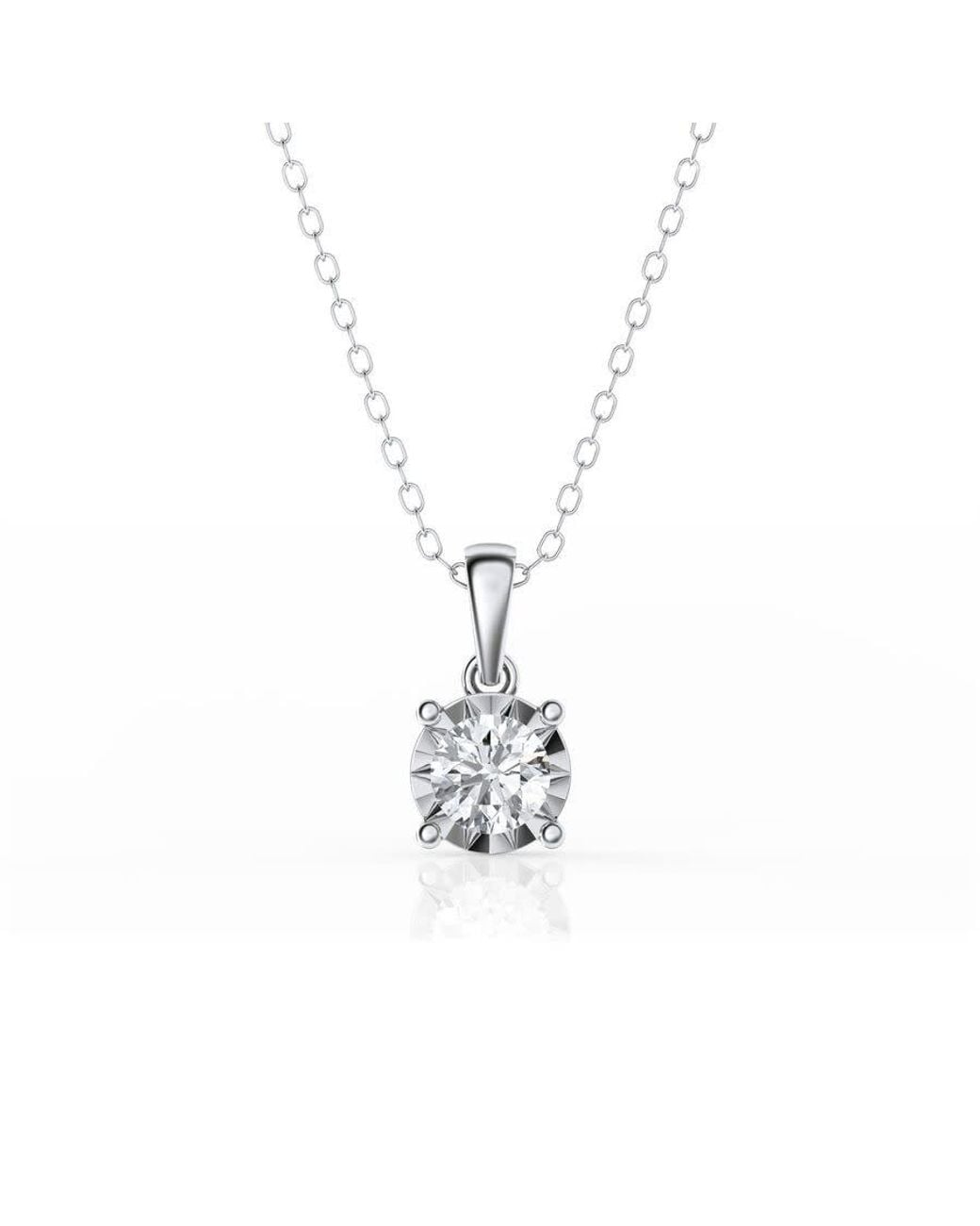 Brilliant Diamond Metallic 1/2 Carat Solitaire Lab Grown Diamond Pendant Necklace For for men