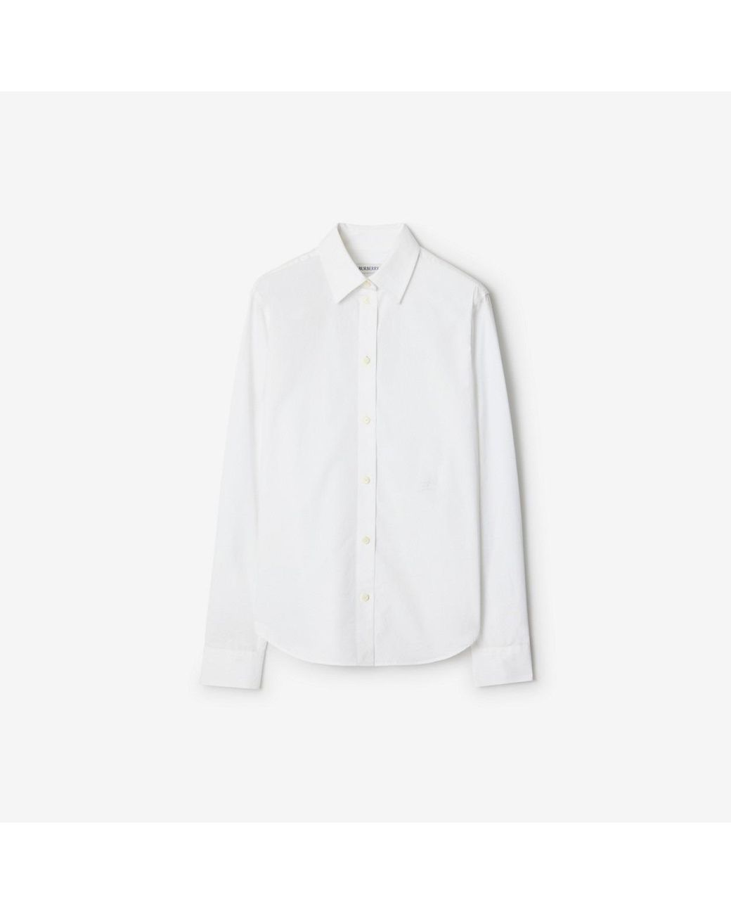Burberry White Classic Fit Cotton Poplin Formal Shirt, Brand Size 8 (Us for men