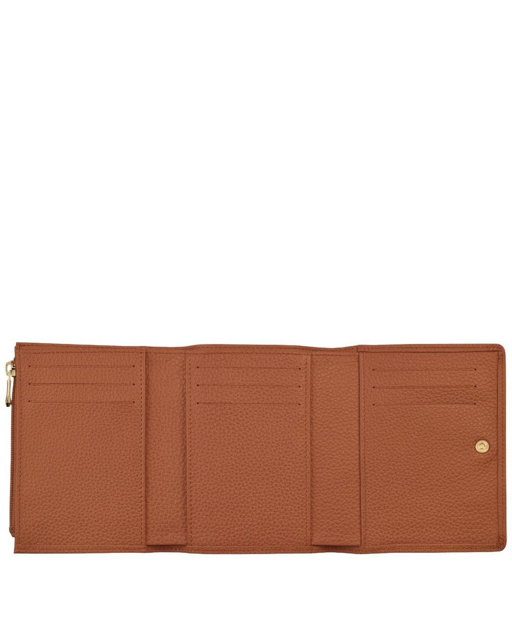 Longchamp Brown Compact Leather Wallet for men