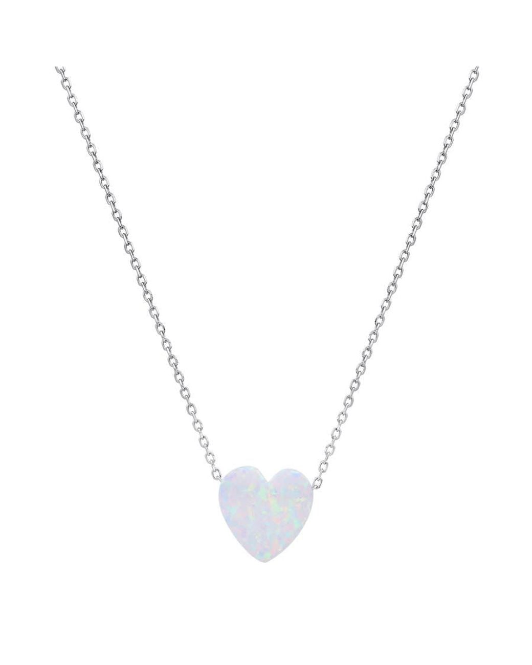 Kylie Harper Metallic Sterling Opal Heart Necklace for men