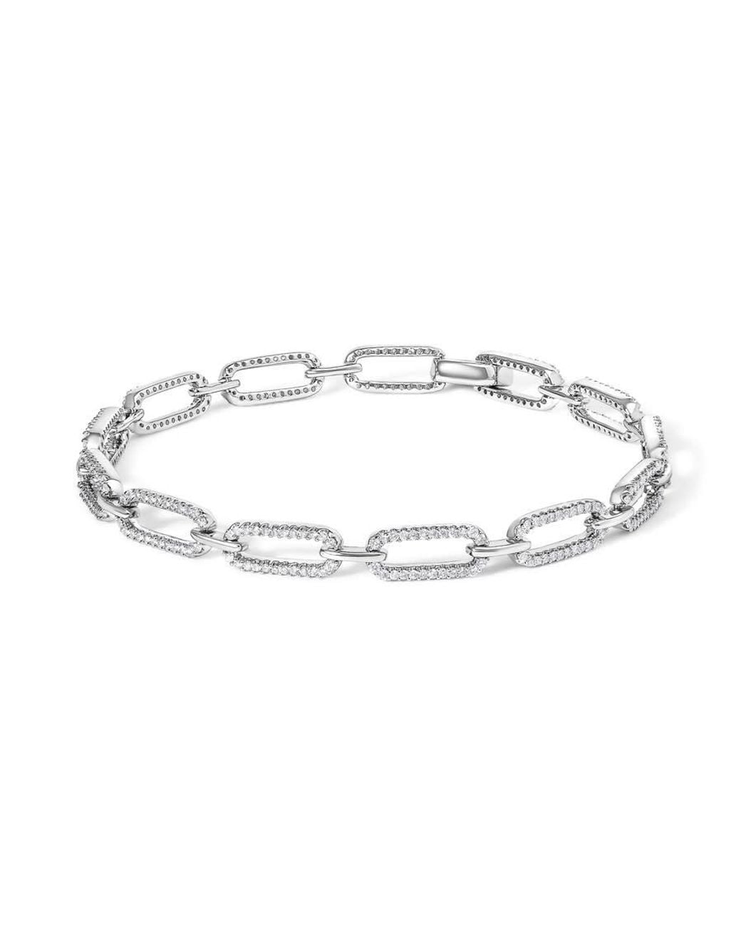 Haus of Brilliance Metallic 14K 1.00 Cttw Paperclip Link Bracelet for men