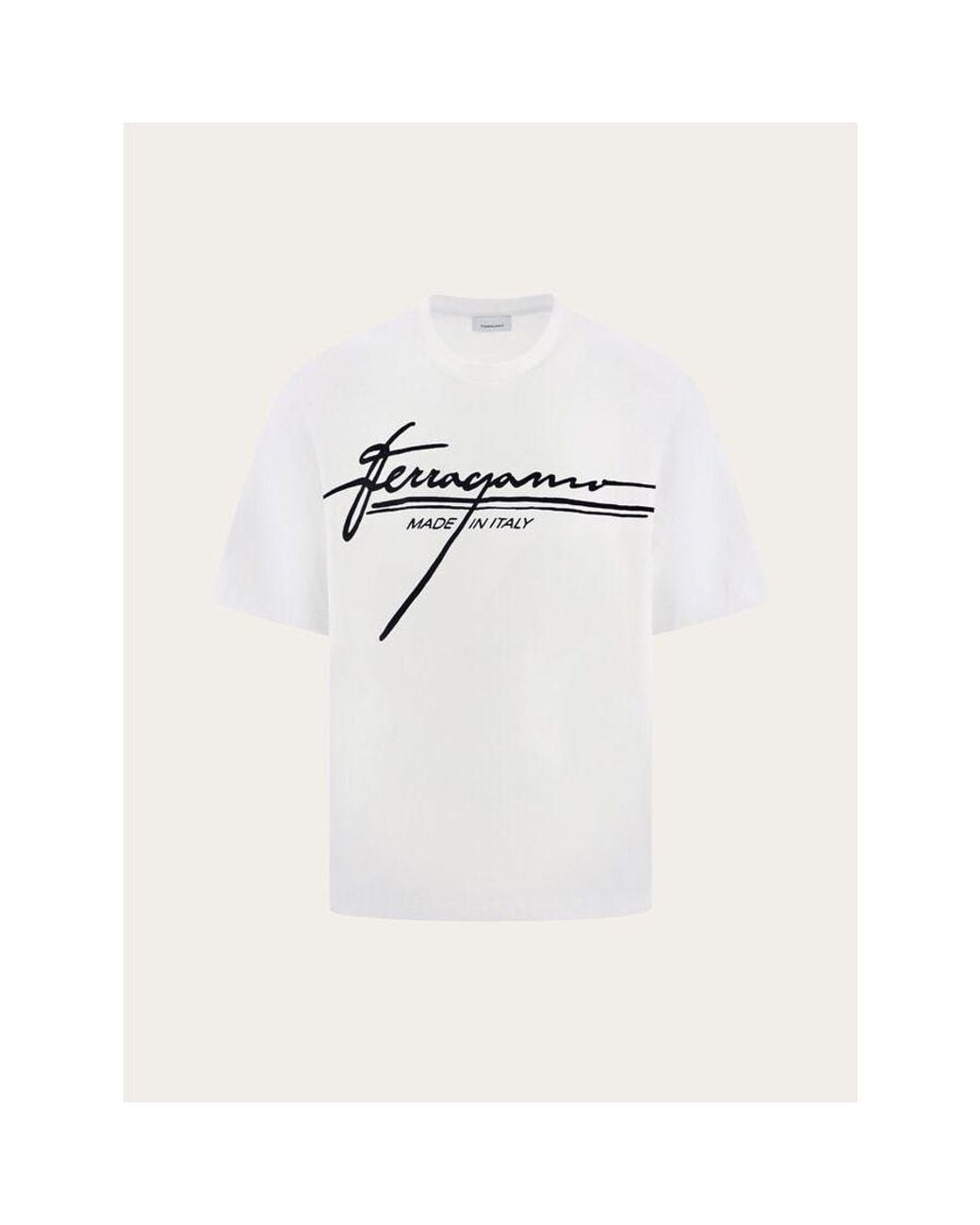 Ferragamo White Cotton Logo Shirt for men