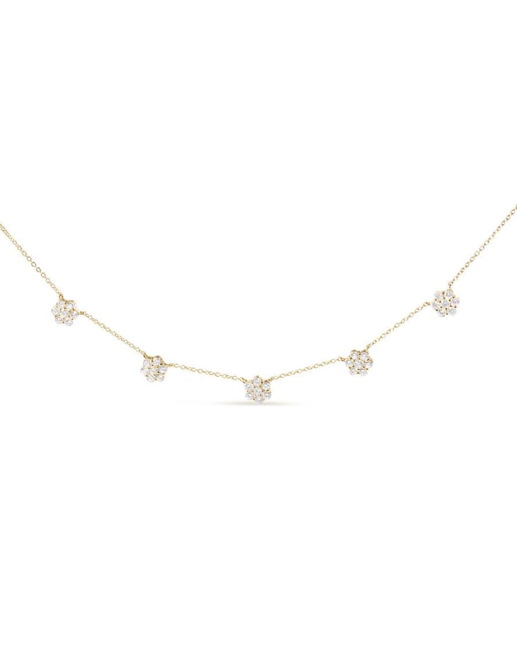 Haus of Brilliance Metallic 14K 2.00 Cttw Diamond Cluster 18" Station Necklace (I-J Color, I1-I2 Clarity) for men