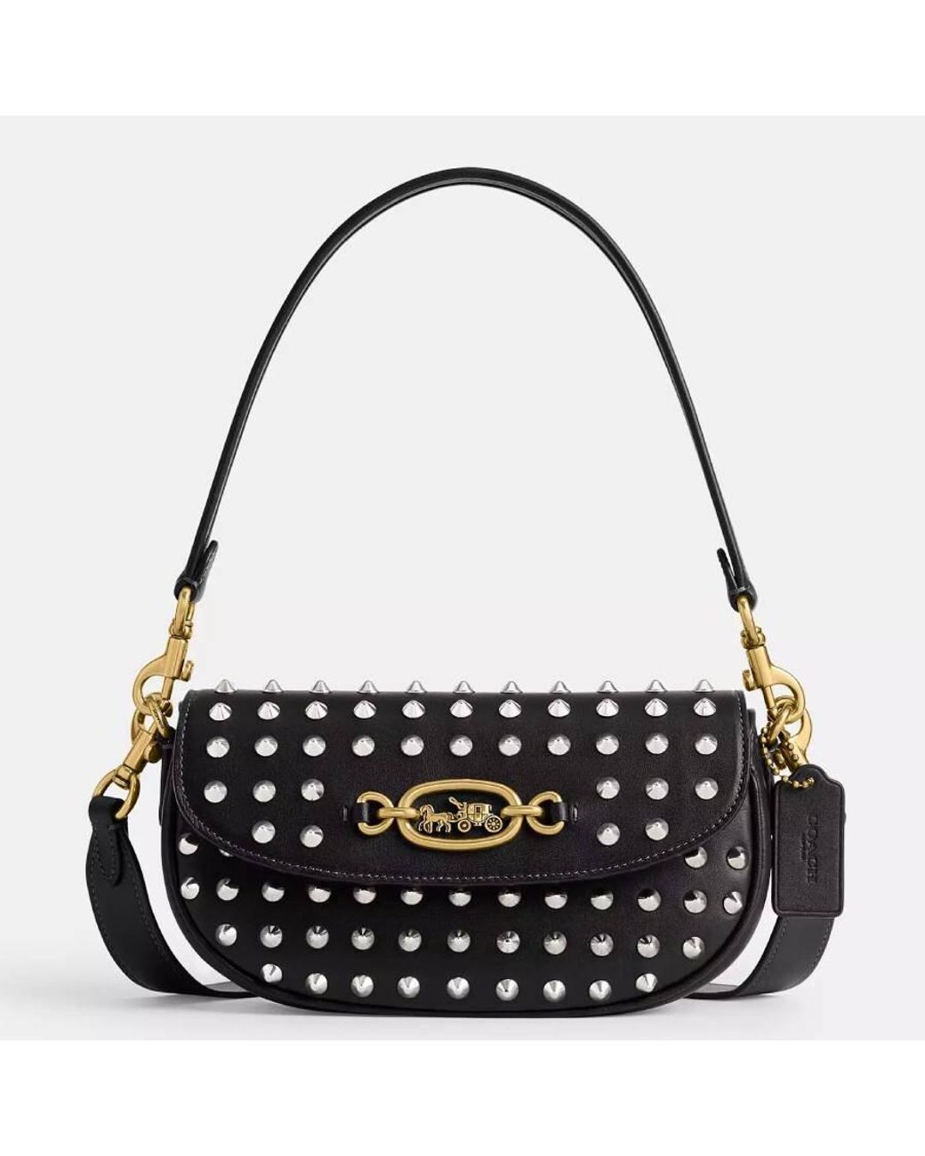バッグ COACH Studded Signature Shoulder Bag COACH Harley 23 Studded Shoulder Bag in Black | Lyst Australia