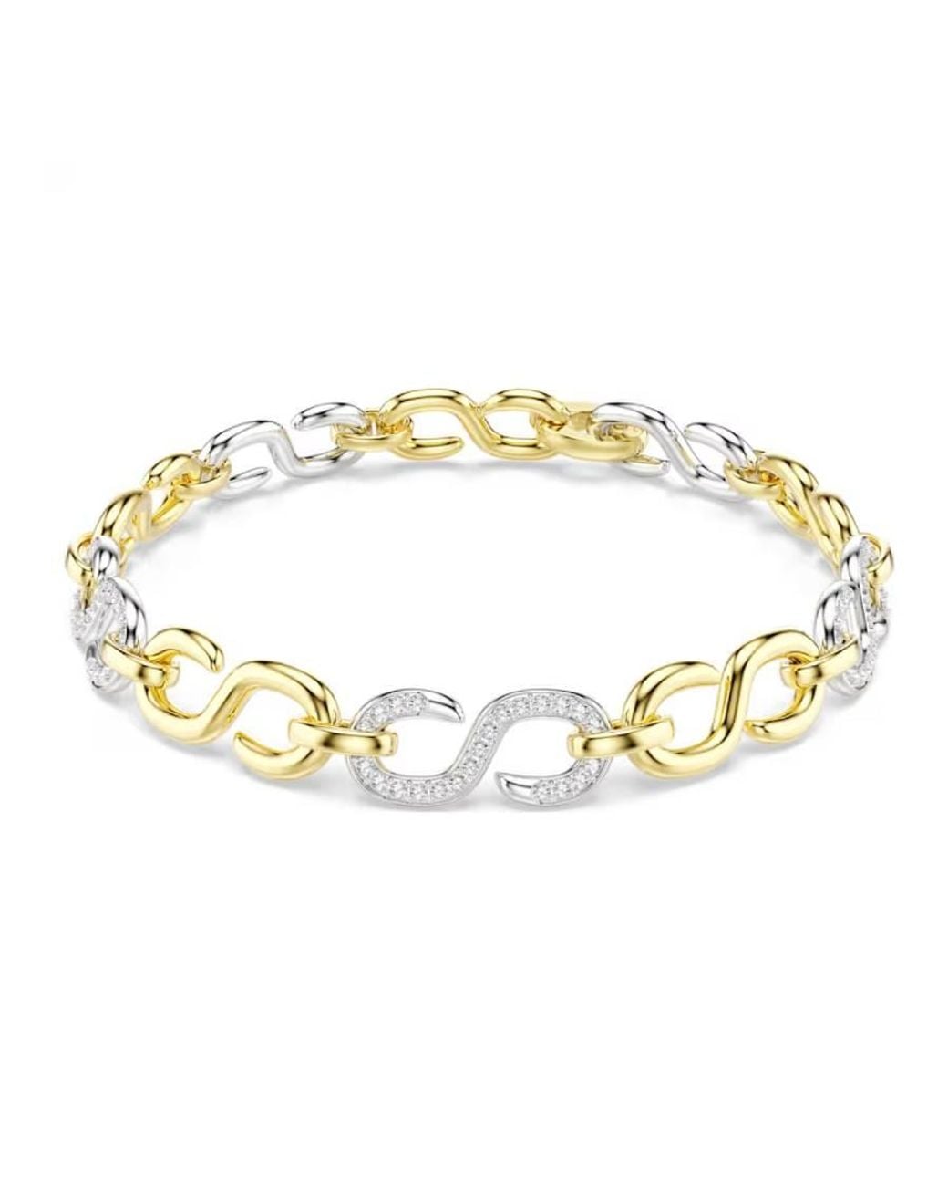 Swarovski Metallic Dextera Round Cut Bracelet, Size Medium