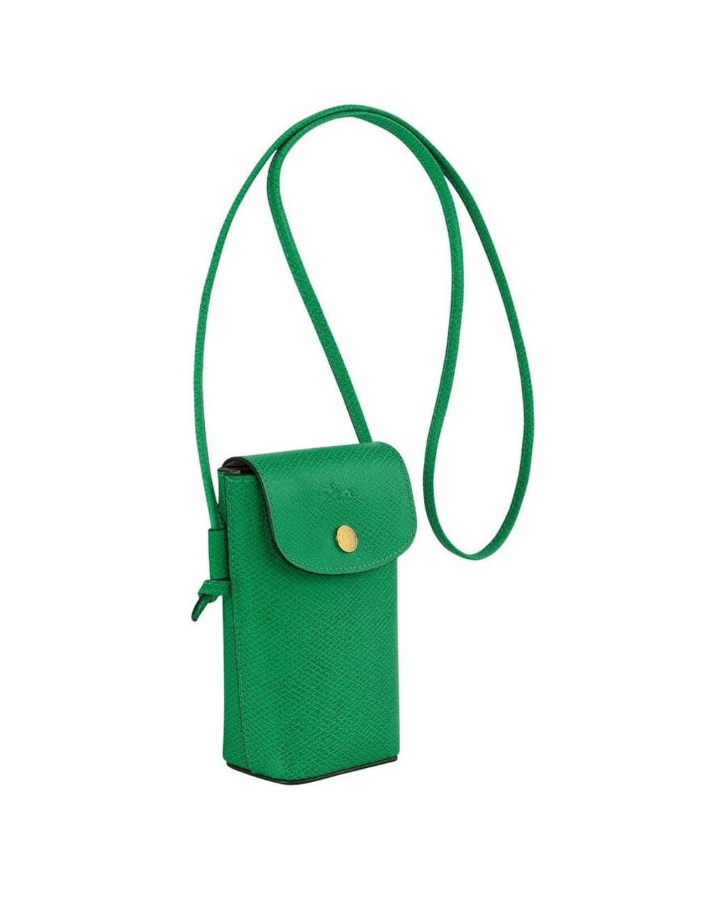 Longchamp Green Pure Leather Phone Case