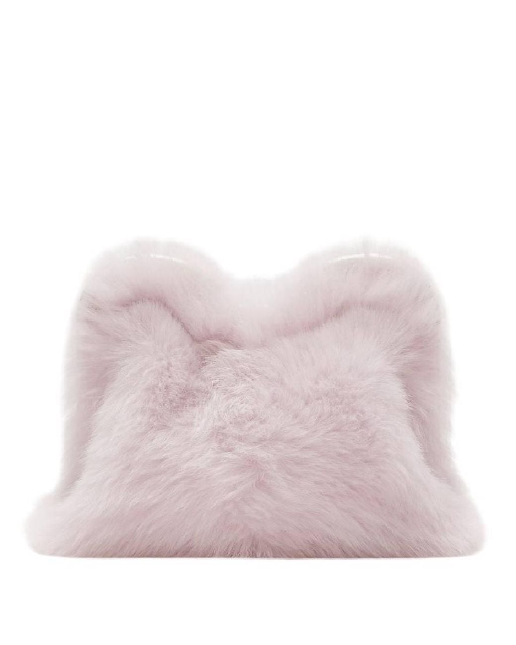 Burberry Pink Shearling B-Shaped Clutch