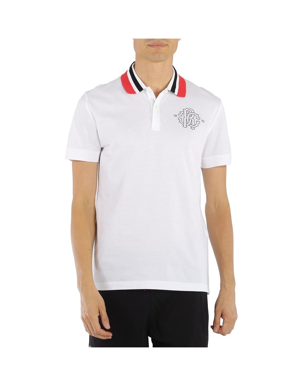 Roberto Cavalli White Rc Monogram Cotton Polo Shirt for men