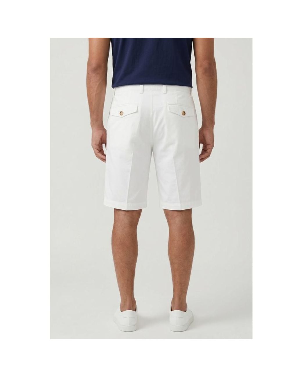 Brunello Cucinelli White Cotton Tailored Shorts, Brand Size 56 (Us for men