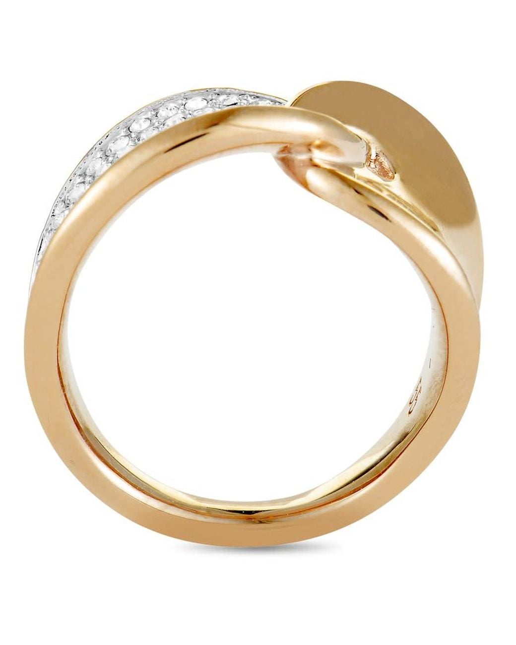 Swarovski Metallic Guardian Stainless Steel Rose Plated And Crystal Interlocking Band Ring for men