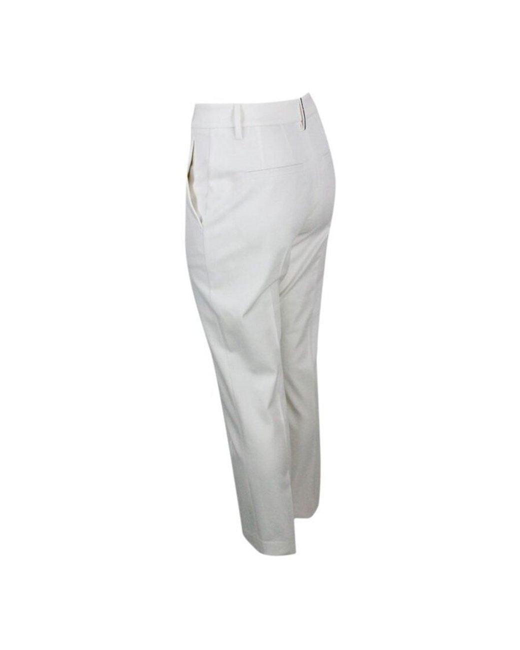 Brunello Cucinelli Gray Off Tailored Slim Trousers, Brand Size 40 (Us for men