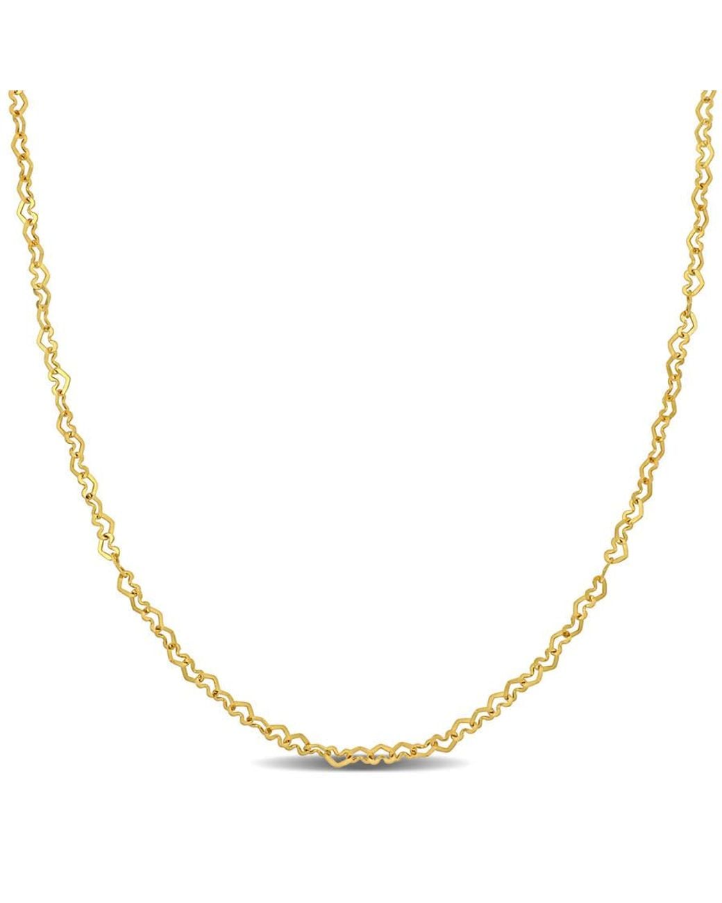 Amour Metallic 2Mm Heart Link Necklace