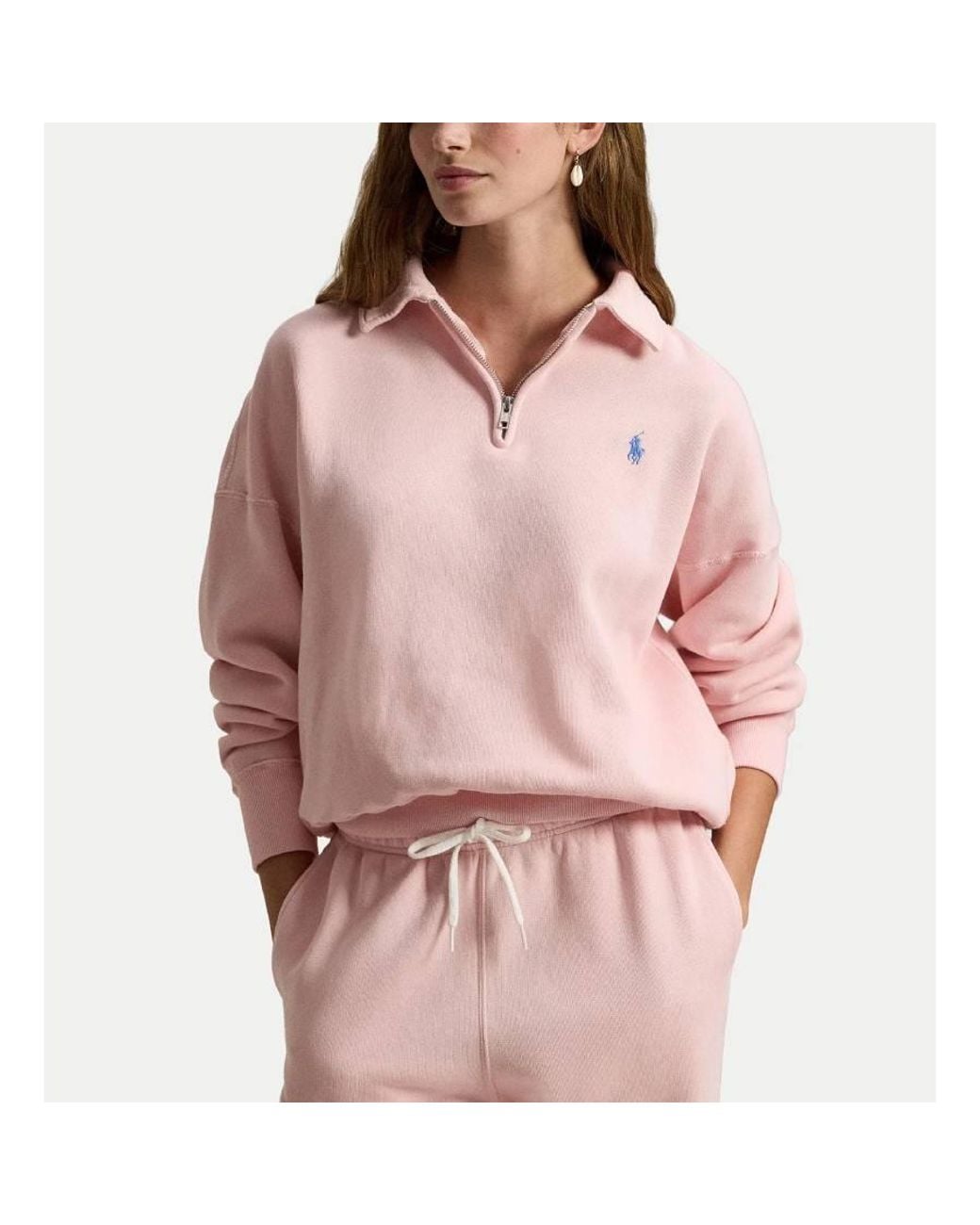 Polo Ralph Lauren Pink Quarter-Zip Cotton-Blend Sweatshirt for men