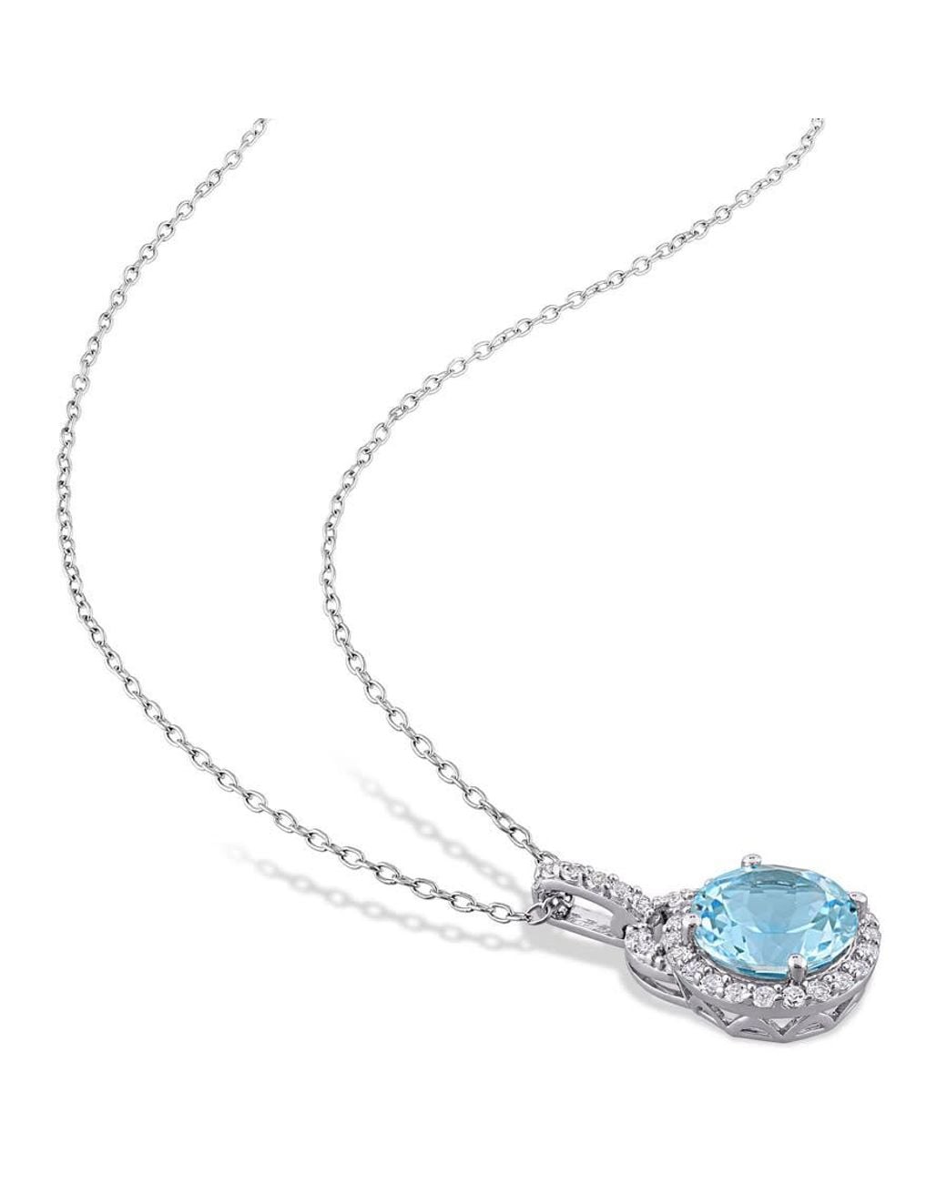 Amour Blue 4 Ct Tgw And Sky- Topaz Pendant With Chain for men