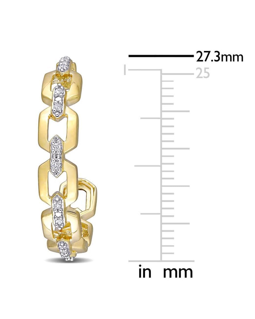Amour Metallic 1/7 Ct Tw Diamond Link Earrings for men