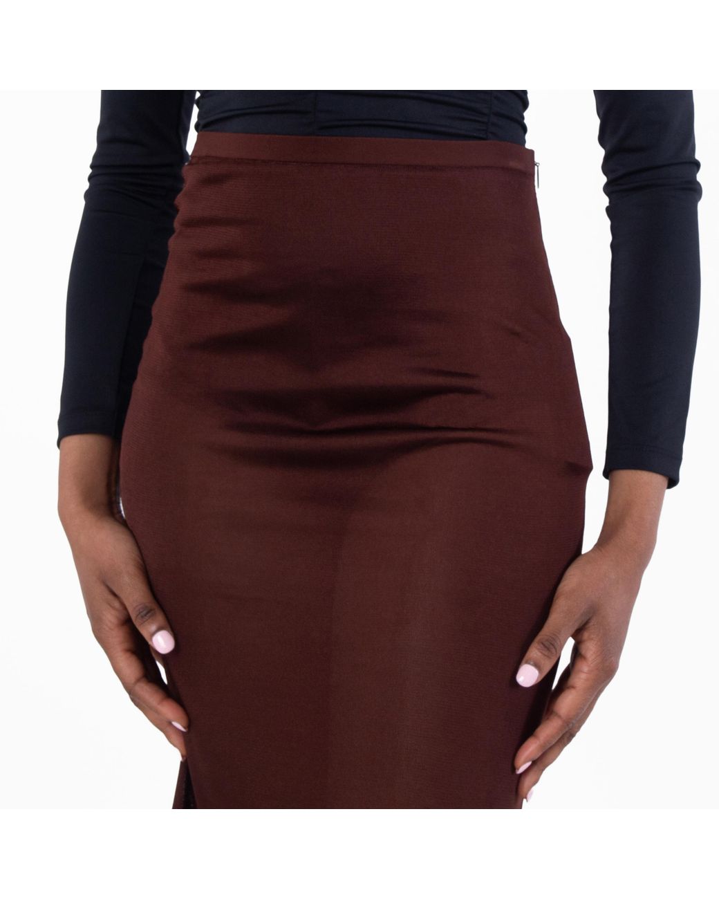 Saint Laurent Red Sheer Midi Skirt
