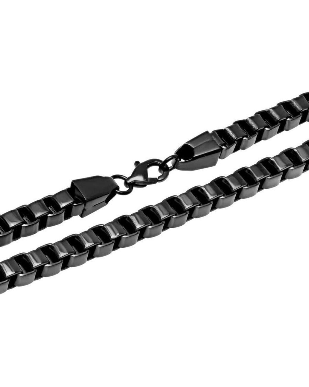 Robert Alton Metallic Box Chain Stainless Steel Necklace for men