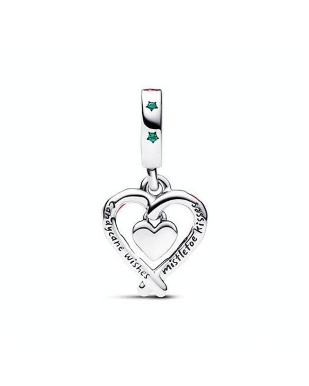 Pandora Red Double Candy Cane Heart Christmas Dangle Charm for men