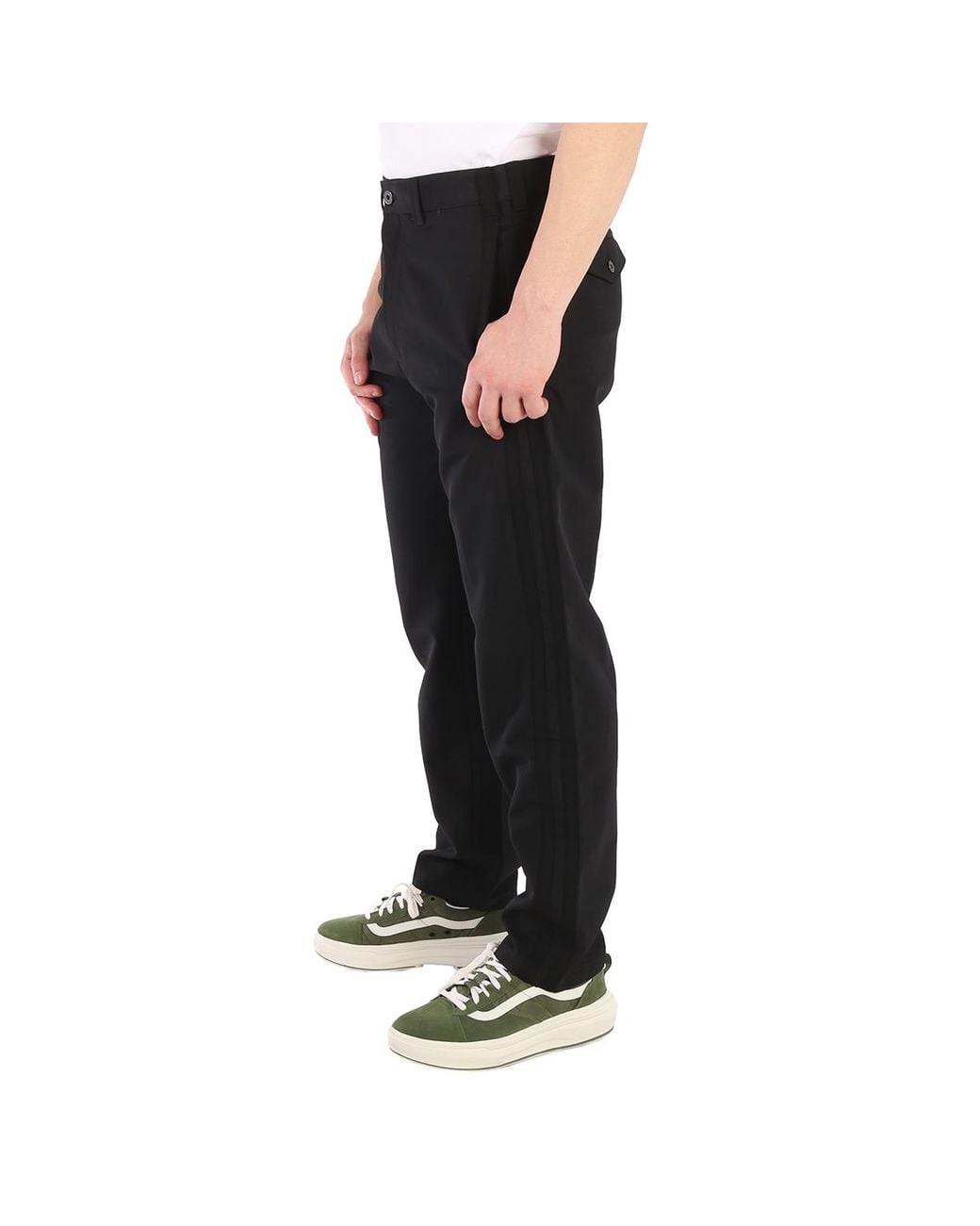 Roberto Cavalli Black Side Stripe Cotton Twill Trousers, Brand Size 46 (Waist for men