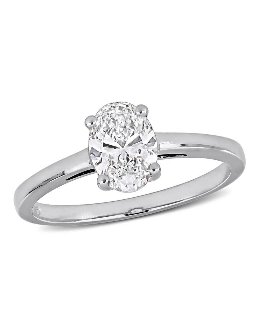 Created Forever Metallic 1Ct Tw Oval-Cut Lab Grown Diamond Solitaire Engagement Ring for men