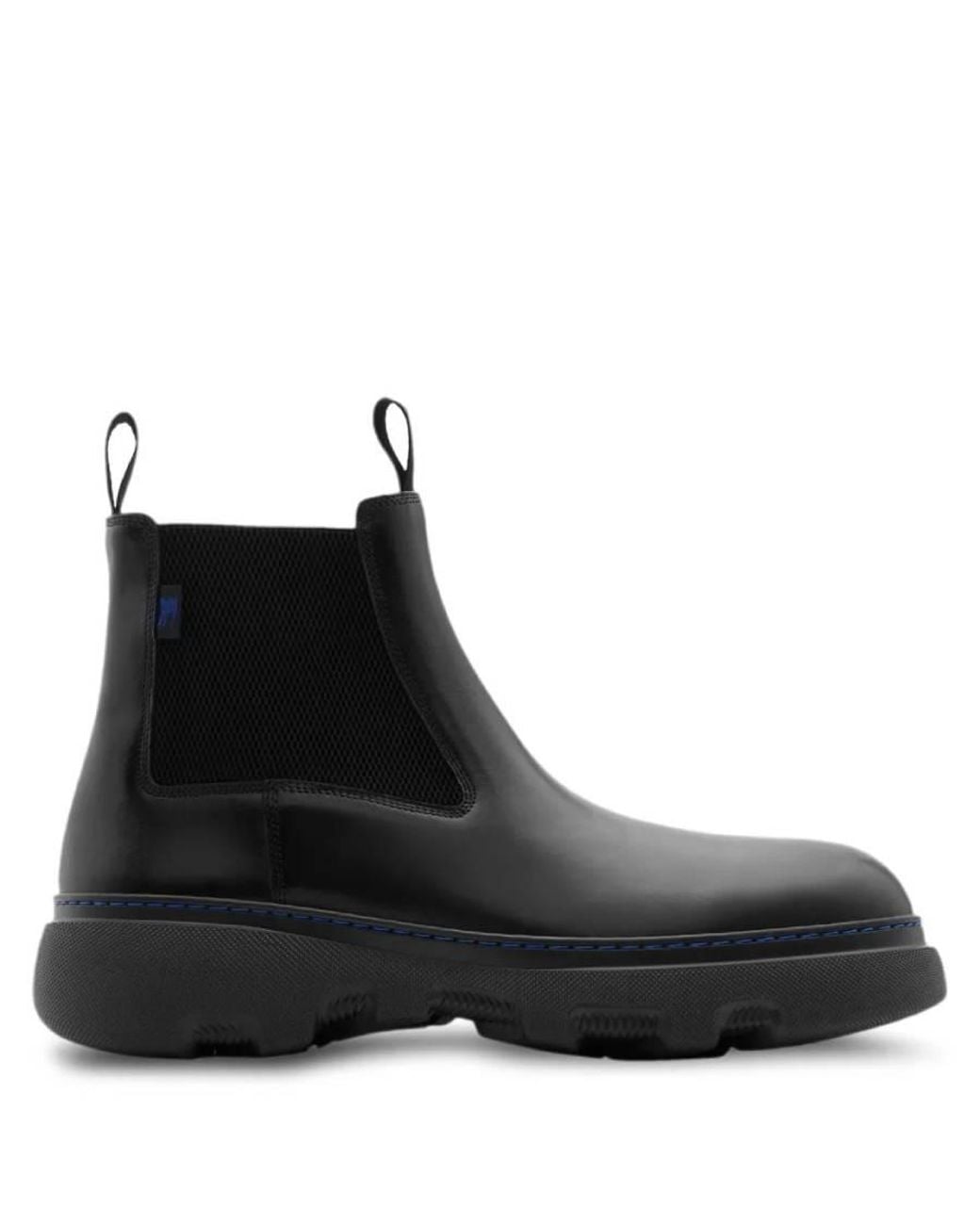Burberry Black Round Toe Creeper Leather Boots, Brand Size 40 Us for men